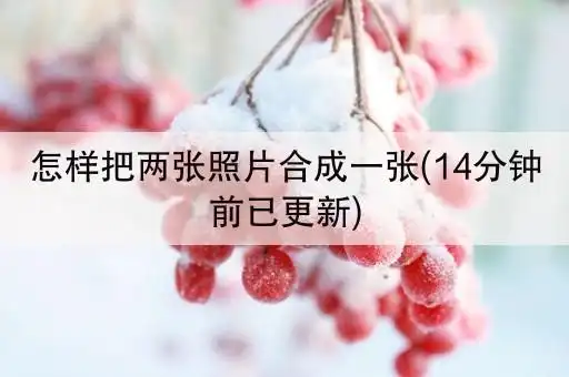 怎样把两张照片合成一张(14分钟前已更新)