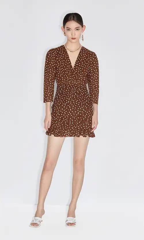 欧时力波点连衣裙