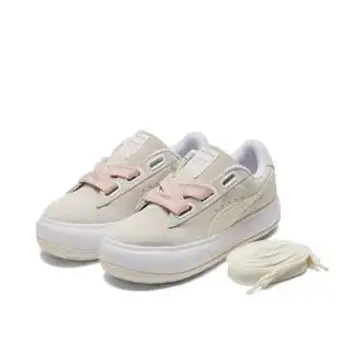 彪马(puma) 女子复古厚底休闲板鞋suede mayu 387321 白-米白色-玫瑰