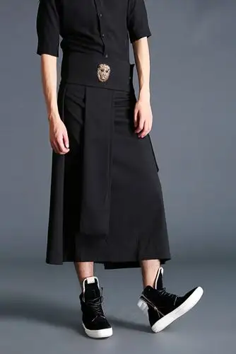 2018潮牌男裙裤男裤发型师男女工作服围裙豹头男裙小鹰演出裤裙