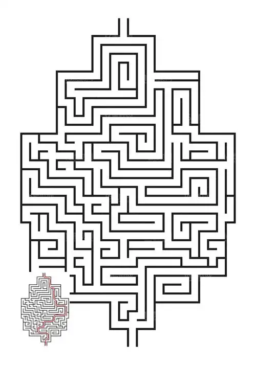 关键词:迷宫线路线条图案插图拼图答案游戏平面图迷宫解法矢量素材