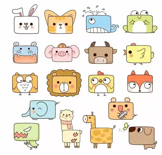 人气漫画师教你q萌简笔画,一个框一个圆就能变出许多小动物
