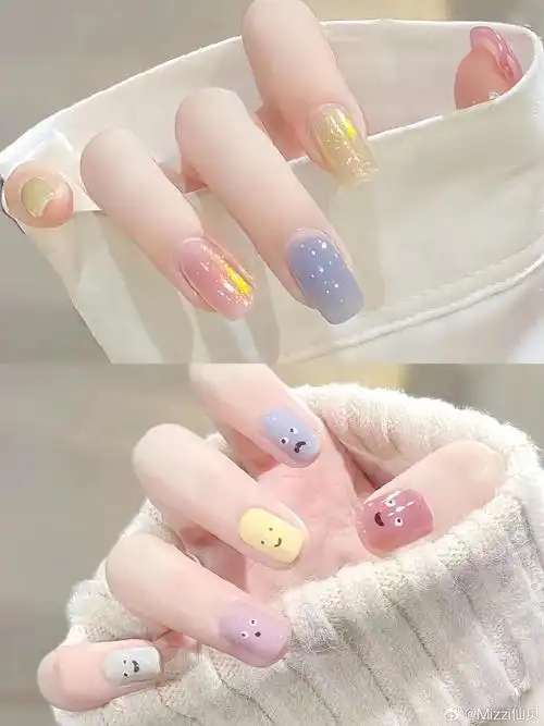 撞色美甲跳色美甲|||夏日多巴胺配色来啦～可可爱爱的高级又耐看99