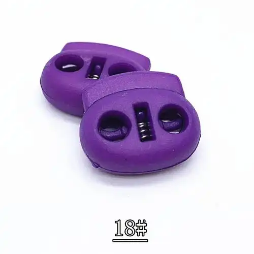 纽扣高档塑料双孔吊钟收紧扣弹簧扣松紧调节扣定绳扣穿绳扣猪鼻扣