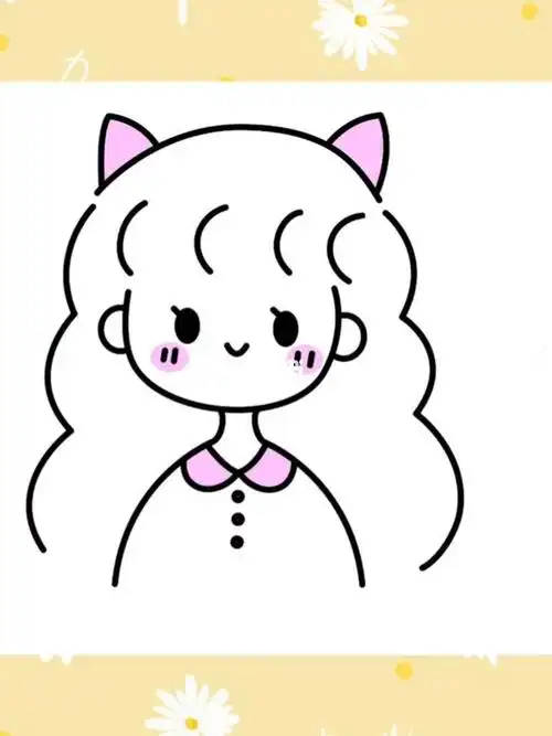 可爱的小女孩简笔画这么画不好看你打我