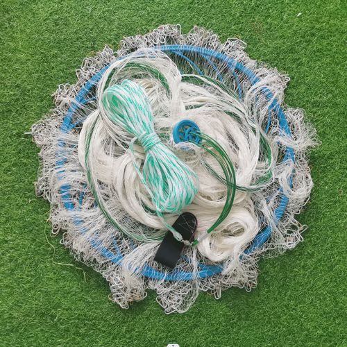 工大力马线飞盘式撒网手抛网三眼一升桐油处理结实耐用