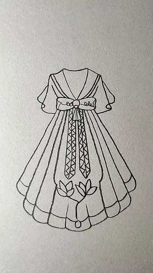 简笔画#画古风裙装