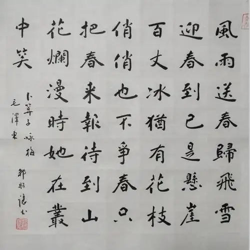 邹贻让楷书咏梅