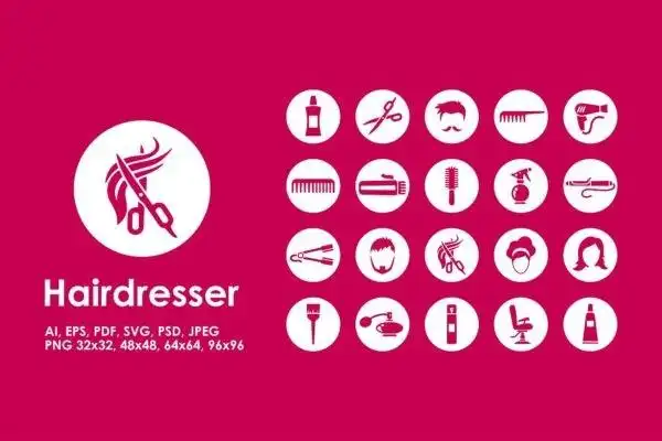 理发店发型图标素材 hairdresser icons