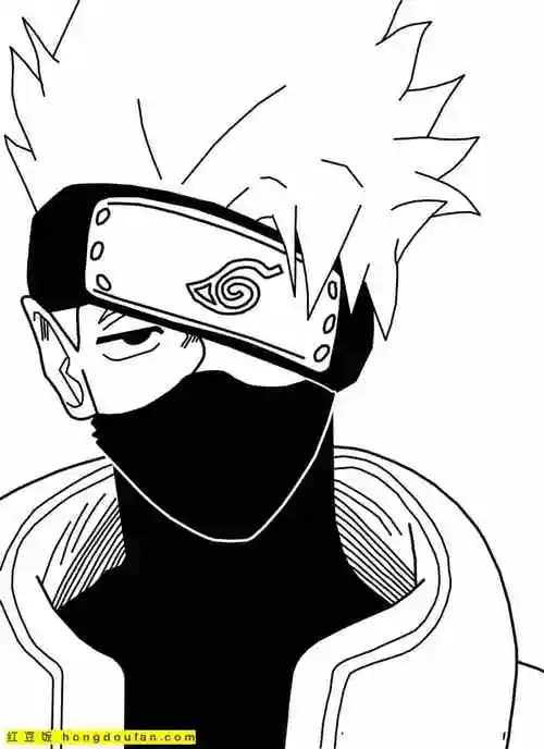 10张卡卡西和漩涡鸣人《火影忍者》卡通涂色图片-红豆饭小学生简笔画