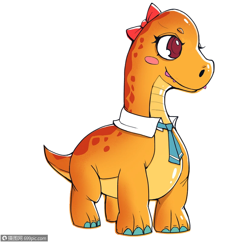 腕龙可爱古生物高清图片素材