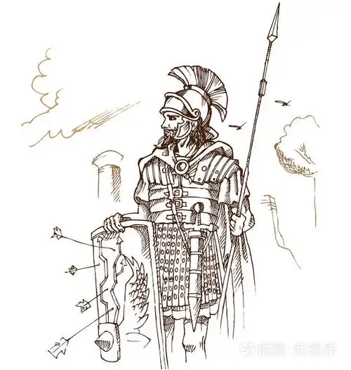 罗马战士手绘插画-正版商用图片1h5ltt-摄图新视界
