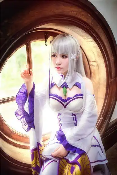 美女cosplay爱蜜莉雅精彩美图卡通动漫二次元人物美女高清插画赛车