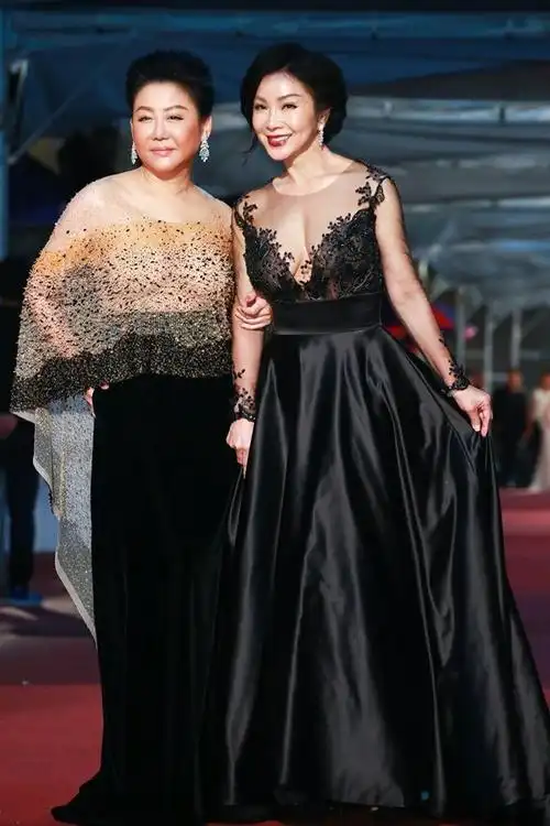 陈美凤和蓝心湄一起走红毯.(图/摄影中心摄,以下同)
