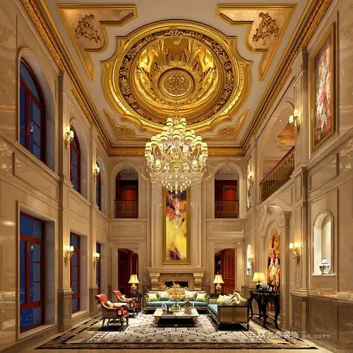 豪宅装修效果案例-凝聚贵族气质奢华风情的法式宫廷别墅装修实景图