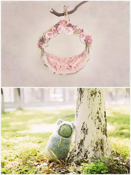 【s542】新生儿百天宝宝3d抠图设计背景模板psd儿童影楼后期合成素材