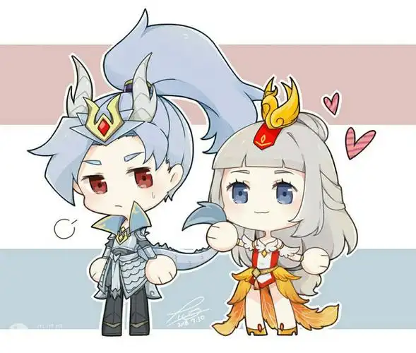 王者荣耀韩信白龙吟王昭君凤凰于飞q版