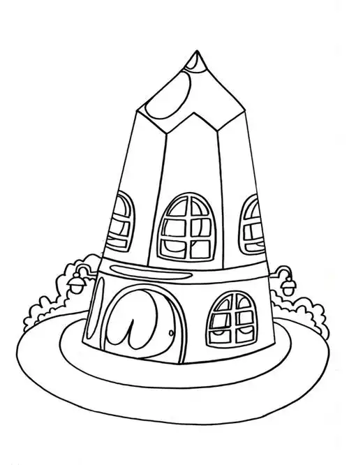 第29幅 卡通房子 (附高清线稿)