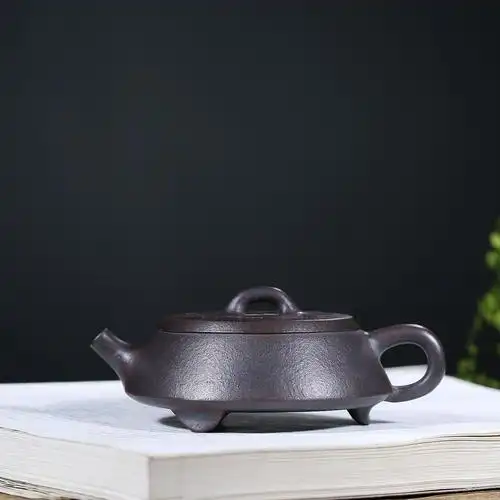 特价范鹏_宜兴原矿紫砂壶范鹏轩宽口石瓢柴烧窑变壶功夫茶壶茶具定制