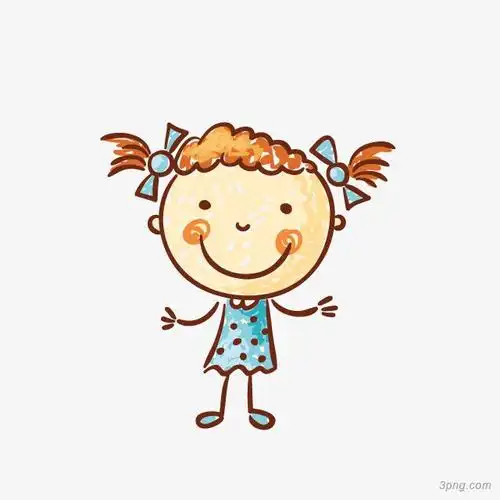 卡通彩绘可爱女孩png素材透明免抠图片动植人物