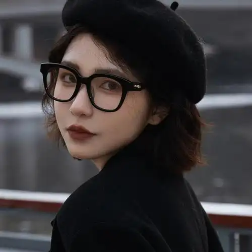 gm黑框眼镜女防蓝光防辐射圆脸素颜神器大框黑色眼镜框近视有度数