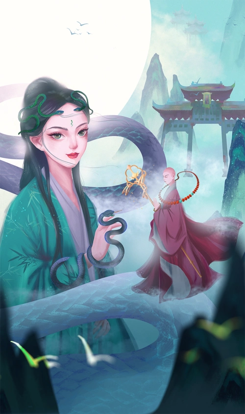 白蛇青蛇|插画|商业插画|_桑枝 - 原创作品 - 站酷 (zcool)