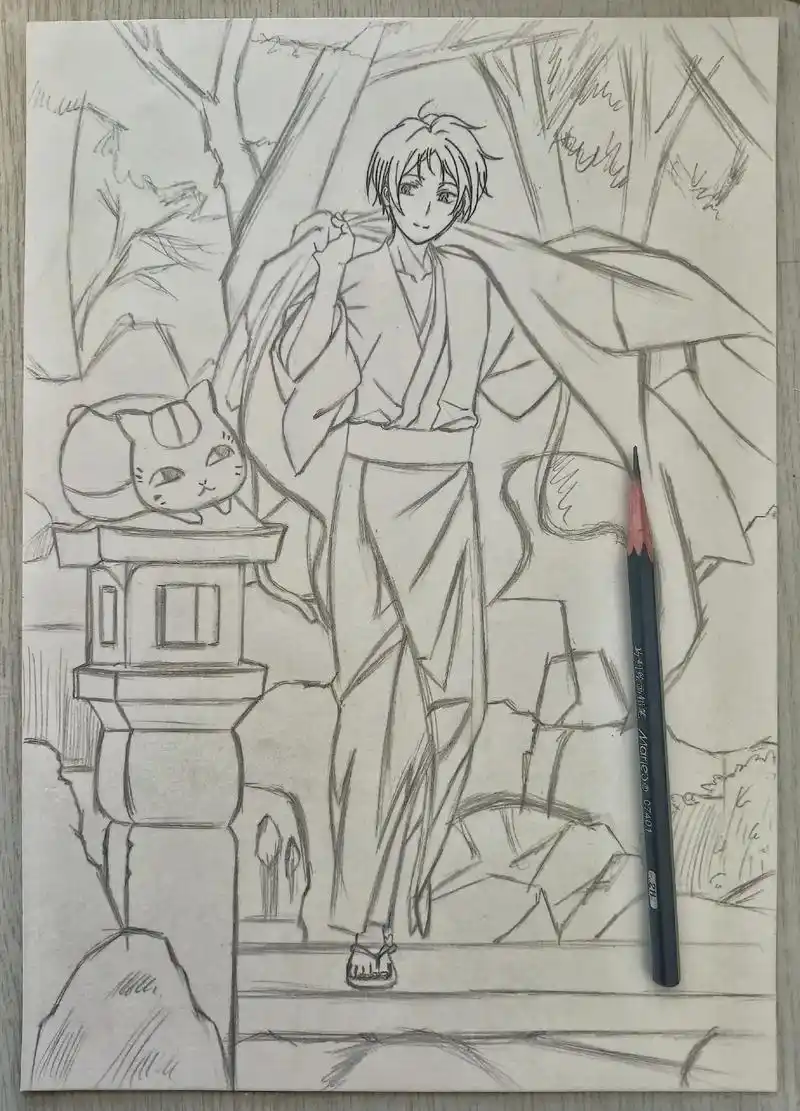 临摹 #手绘 #夏目友人帐 画了很久头像了,来张难一点的 - 抖音