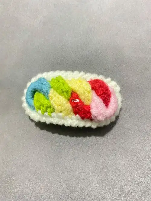 手工钩织彩虹发卡