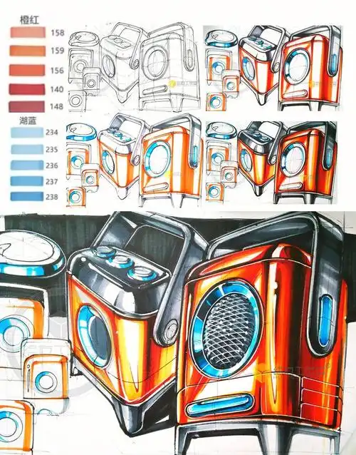 工业设计手绘音响马克笔手绘含步骤