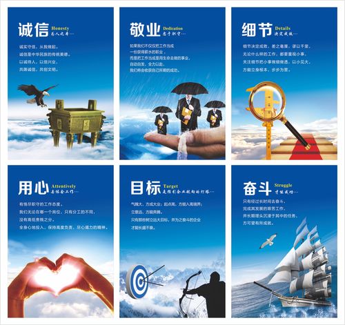 办公室装饰公司标语会议励志背景墙展板走廊宣传海报企业文化挂画