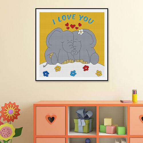 大象情侣十字绣2023新款绣房间卧室小件清新简约挂件爱情系列浪漫