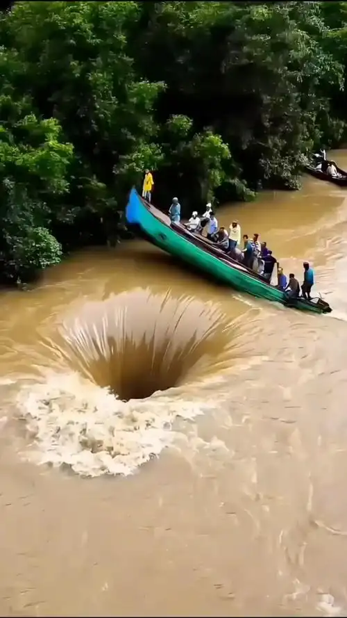 河中出现了巨大漩涡