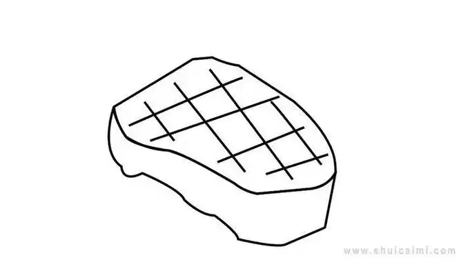 一盘牛排简笔画