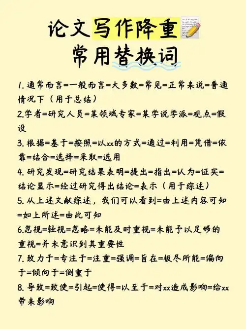 论文查重一定要看75常用的论文同义替换词