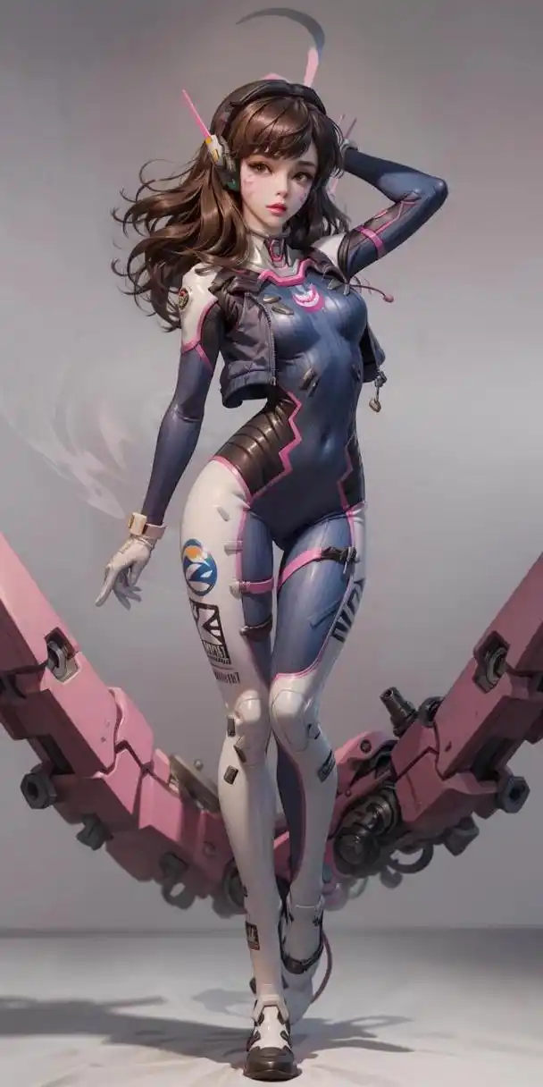 守望先锋dva 二次元美少女 手机壁纸