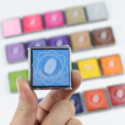 热卖10色水洗儿童益智diy手指画印泥印台彩色可爱印泥