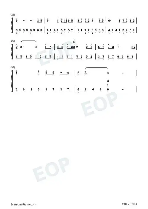 春庭雪-c调简单版-这一世太漫长却止步咫尺天涯间双手简谱预览2