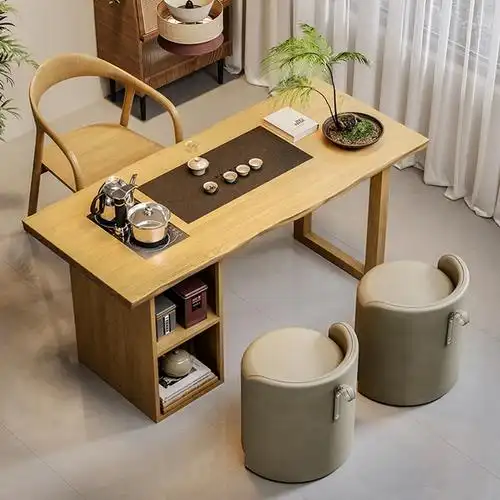 曼莎佳人阳台茶桌椅组合新中式木极简禅意茶台现代简约家用小户型