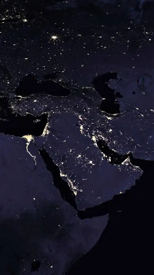 nasa发布的全球主要地区卫星夜晚灯光图(高清)