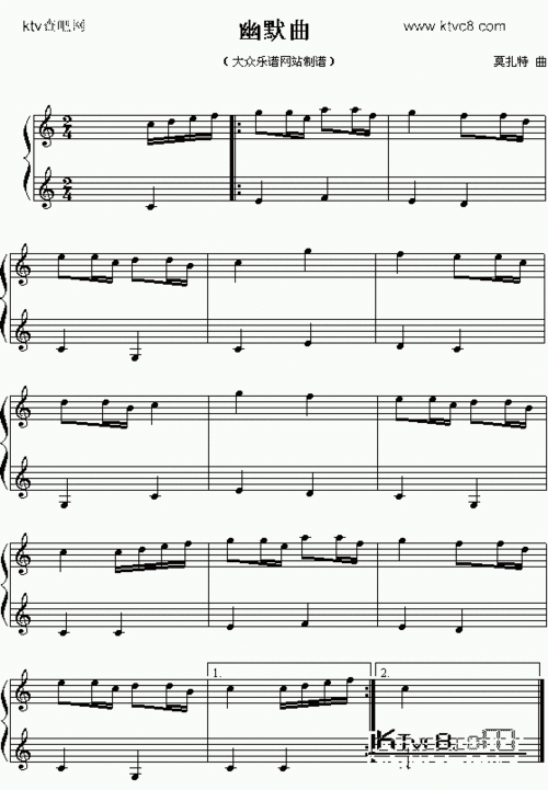 奥莫扎特钢琴小曲幽默曲