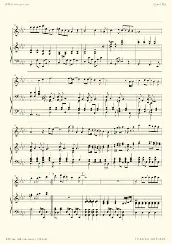 钢琴谱:うたかた花火钢琴伴奏弹唱