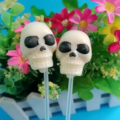 恐怖复活节糖果骷髅棒棒糖恶搞长杆花束长棒48元糖果