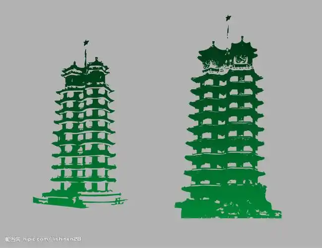 二七塔儿童简笔画(第2页)二七塔线描