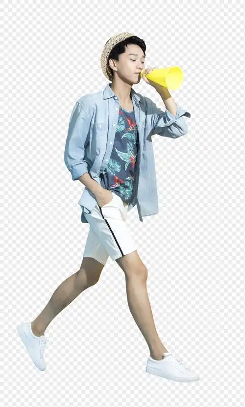 拿着喇叭的青年男性元素素材png格式_设计素材免费下载_vrf高清图片