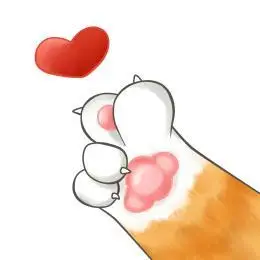 卡通猫咪爪子比心插图