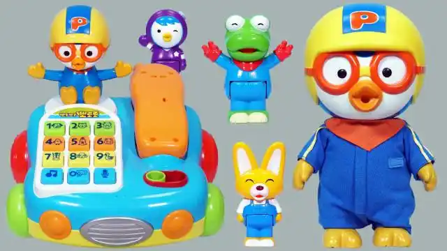 玩乐三分钟  小企鹅啵乐乐的仿真电话机玩具