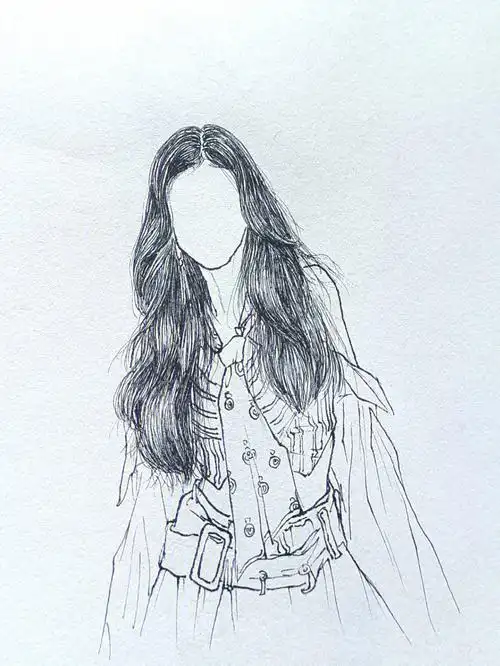 blackpink白描线性速写手绘jisoo