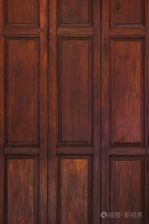 深褐色古木墙背景泰国传统风格用作墙纸或装饰室内