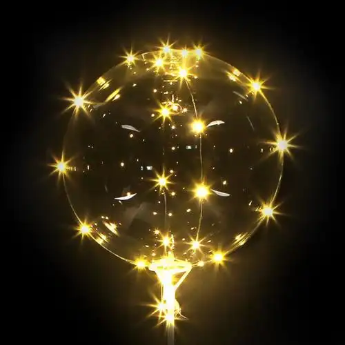 飘空波波球24寸发光透明彩色气球夜市地摊摆摊发光玩具批发货源