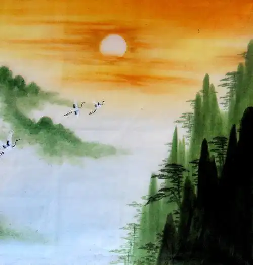 礼品 美术工艺品 书画工艺品 国画 黄山日出 朦胧画 字画 书画 山水画